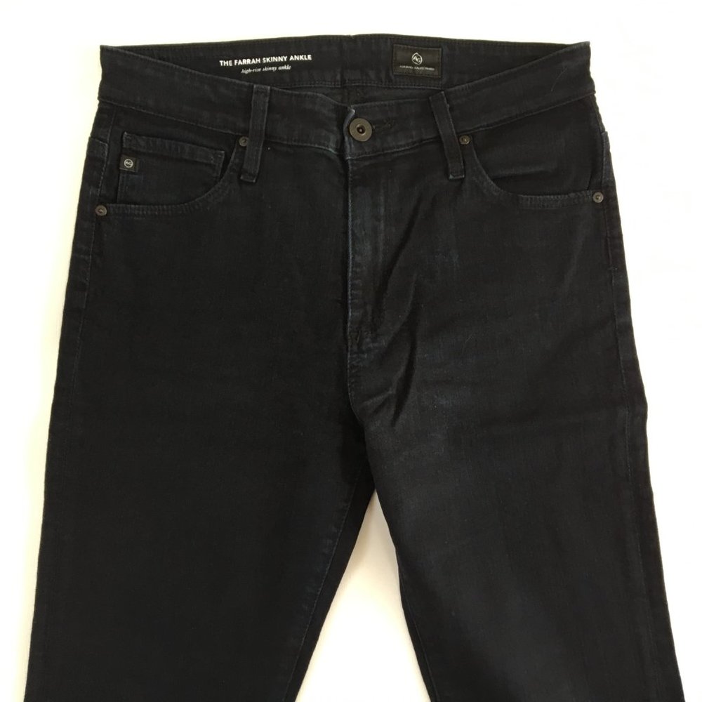 Ag Adriano Goldschmied Farrah Skinny Ankle Black Jeans 28